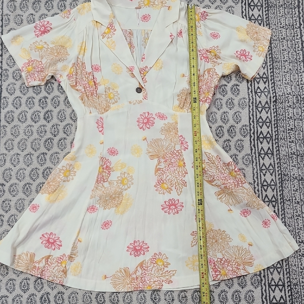 Free People Floral Mini Dress in Pink and Yellow - Picture 8 of 10